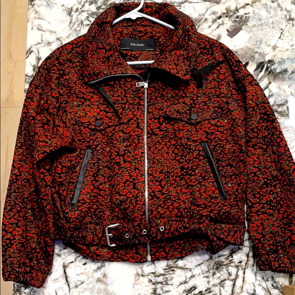 Zara Leopard Red Jacket Size Small Brand New